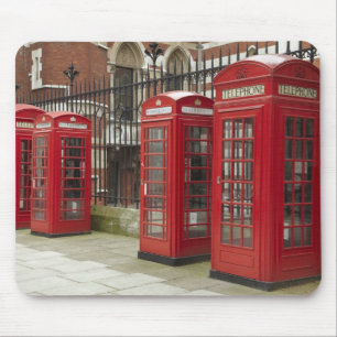 Tapis De Souris Rangée de boîtes téléphoniques à l'arrière d