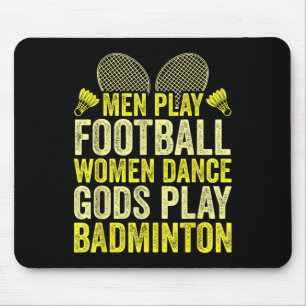 Tapis De Souris Raquette Navette _ Joueur de badminton _ Les dieux