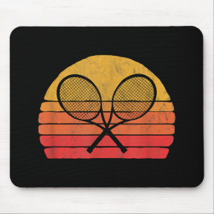 Tapis De Souris Raquettes de tennis croisées Retro 80s Sun Vintage