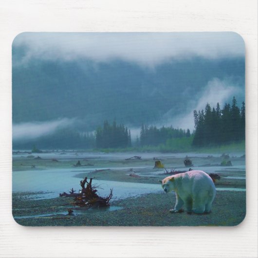 Tapis De Souris Rare Spirit Bear et Misty BC River (Devant)