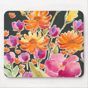 Tapis De Souris Rassemblement splendide - Fleurs roses et orange