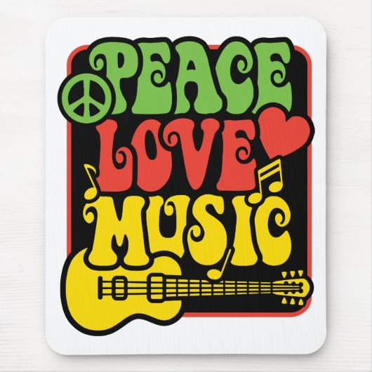 Tapis De Souris Rasta Peace-Love-Music (Devant)