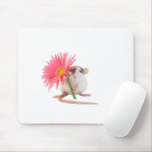 Tapis De Souris Rat avec fleur rose (Avec souris)