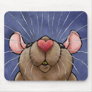 Tapis de souris Rat Cœur Mignon