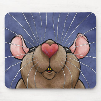 Tapis de souris Rat Cœur Mignon