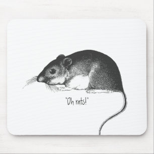 Tapis De Souris rat de style rétro chic vintage