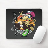 Tapis De Souris Rat sur une planche à roulettes Mousepad (Avec souris)