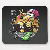 Tapis De Souris Rat sur une planche à roulettes Mousepad (Devant)