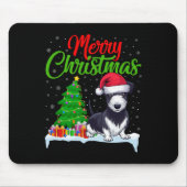 Tapis De Souris Rat Terrier Chien Noël Lumières Arbre de Noël Drôl (Devant)