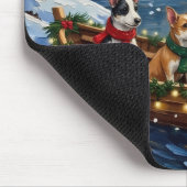 Tapis De Souris Rat Terrier Christmas Boat Holiday (Coin)