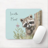 Tapis De Souris Raton laveur avec fleur (Avec souris)