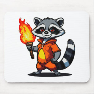 Tapis De Souris Raton laveur avec torche