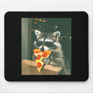 Tapis De Souris Raton laveur drôle mangeant Zza Animal Meme Hommes