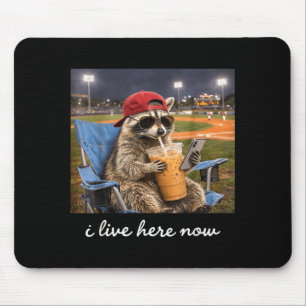 Tapis De Souris Raton laveur drôle terrain de baseball live ici