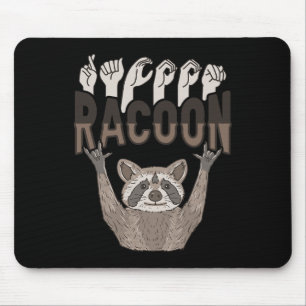 Tapis De Souris Raton laveur ILY Langue des signes Gestuelle Sourd