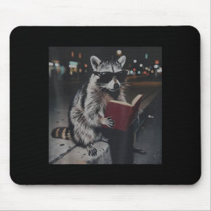 Tapis De Souris Raton laveur lisant un livre mème animal drôle bib