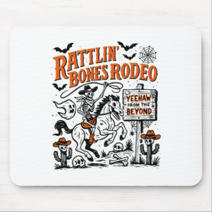 Tapis De Souris Rattlin' Bone Rodeo Western Cowboy Halloween Spook