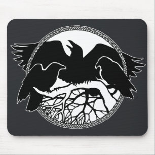 Tapis De Souris Raven Art Mouspads Cool Crow Art Computer Cadeaux