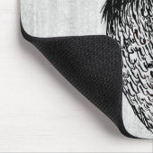 Tapis De Souris Raven Gothique Noir Blanc Déplaisant Bird Nom du d (Coin)