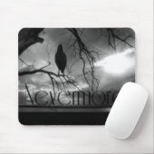 Tapis De Souris Raven - plus jamais rayons de soleil et arbre B&W (Avec souris)