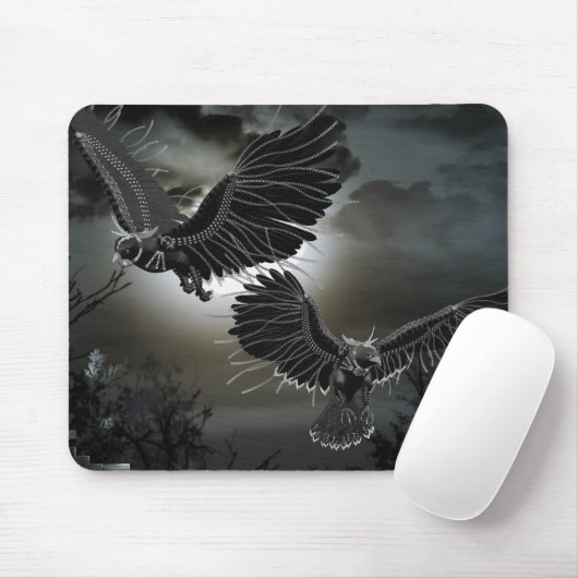 Tapis De Souris Ravens en vol (Avec souris)