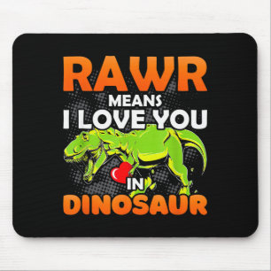 Tapis De Souris Rawr signifie je t'aime en dinosaure drôle Saint-V