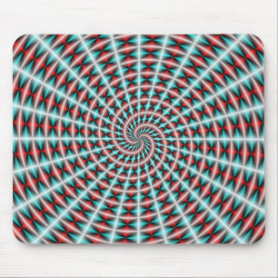 Tapis De Souris Ray et Spiral Wein en bleu et rouge