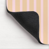 Tapis de souris rayé bonbon rose moderne pêche (Coin)