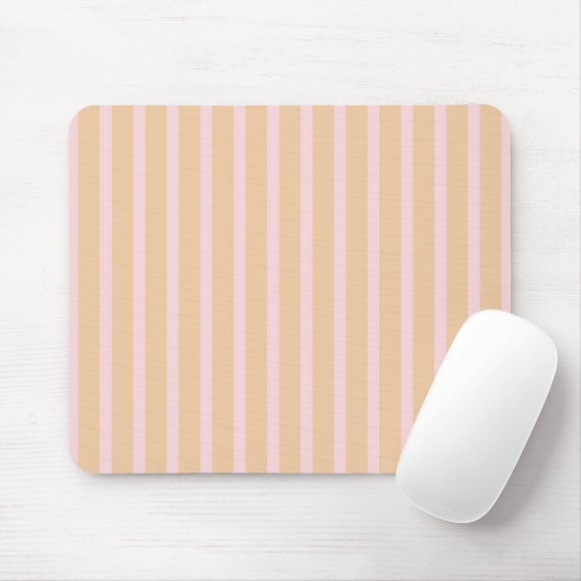 Tapis de souris rayé bonbon rose moderne pêche (Avec souris)