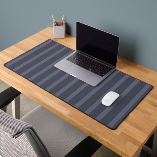 Tapis de souris rayé gris bleu moderne (Bureau 2)