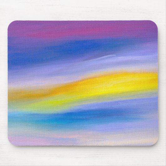 Tapis De Souris Rayon Violet et Doré Abstrait (Devant)