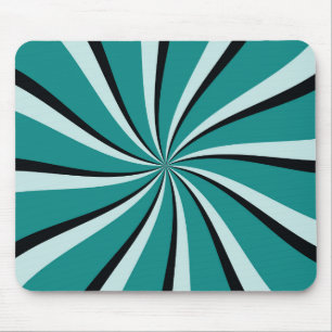 Tapis De Souris Rayons de soleil bleu, turquoise et noir de style
