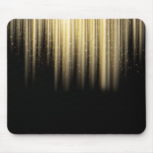 Tapis De Souris rayons de soleil dorés sur fond noir (Devant)