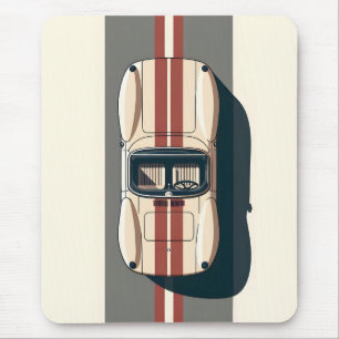 Tapis De Souris Rayure de voiture de course rétro minimaliste