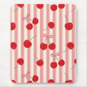 Tapis De Souris Rayure Ruban Cerise (Devant)