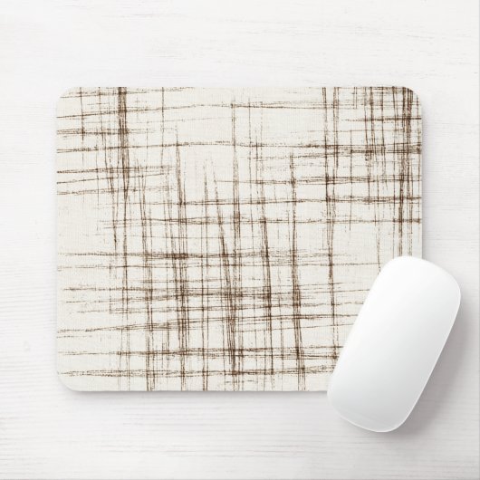 Tapis De Souris Rayures Abstraites Crème Marron (Avec souris)