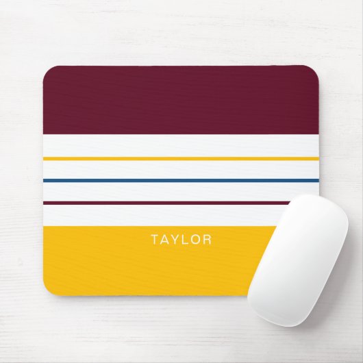 Tapis De Souris Rayures ambrées jaunes automnales (Avec souris)