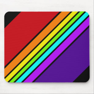 Tapis de souris rayures arc-en-ciel diagonales opt