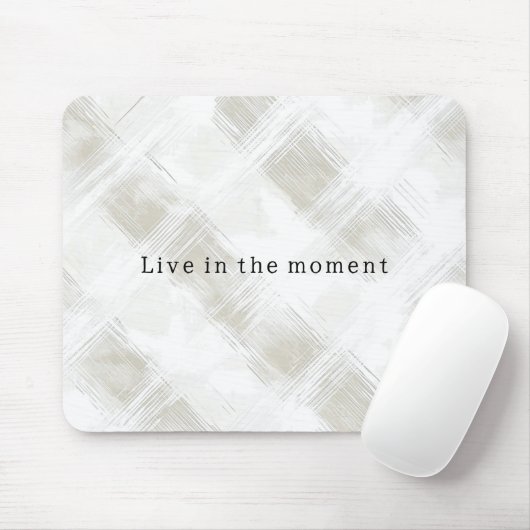 Tapis De Souris Rayures blanches crème chic (Avec souris)