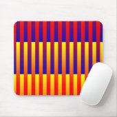 Tapis De Souris Rayures Bleu Rouge Jaune (Avec souris)