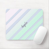 Tapis De Souris Rayures colorées monogrammes (Avec souris)