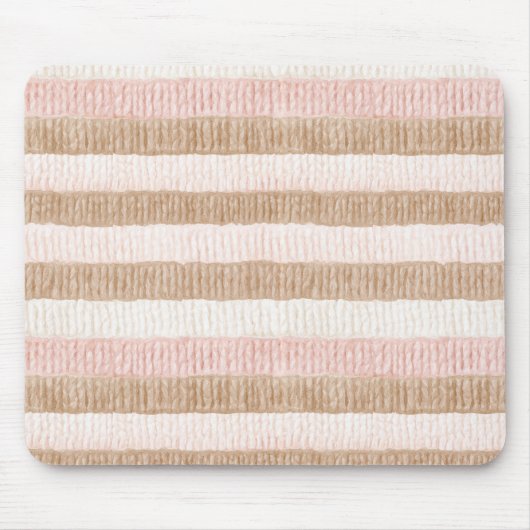 Tapis De Souris Rayures Crème Beige Rose (Devant)