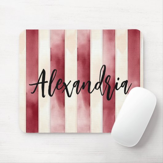 Tapis De Souris Rayures crème rouge (Avec souris)