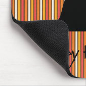 Tapis De Souris Rayures de chat noir de Halloween (Coin)