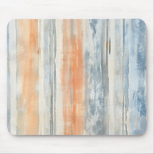 Tapis De Souris Rayures de pêche à la crème bleue