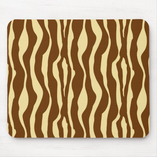 Tapis De Souris Rayures de zèbre - brun chocolat et chameau Tan (Devant)