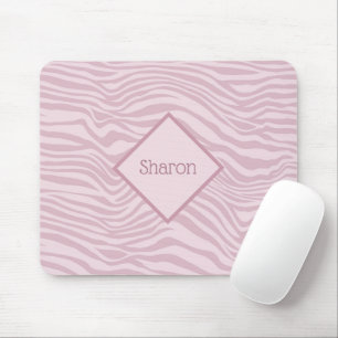 Tapis De Souris Rayures de zèbre rose exotique - Personnalisé