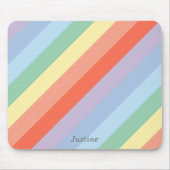 Tapis De Souris Rayures diagonales Pastel Rainbow (Devant)