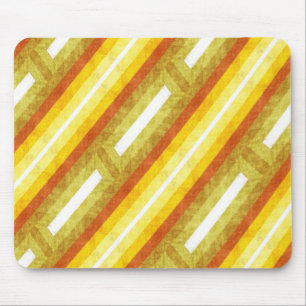 Tapis De Souris Rayures diagonales rétro en jaune et orange