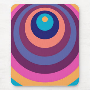 Tapis De Souris Rayures géométriques modernes funky colorées